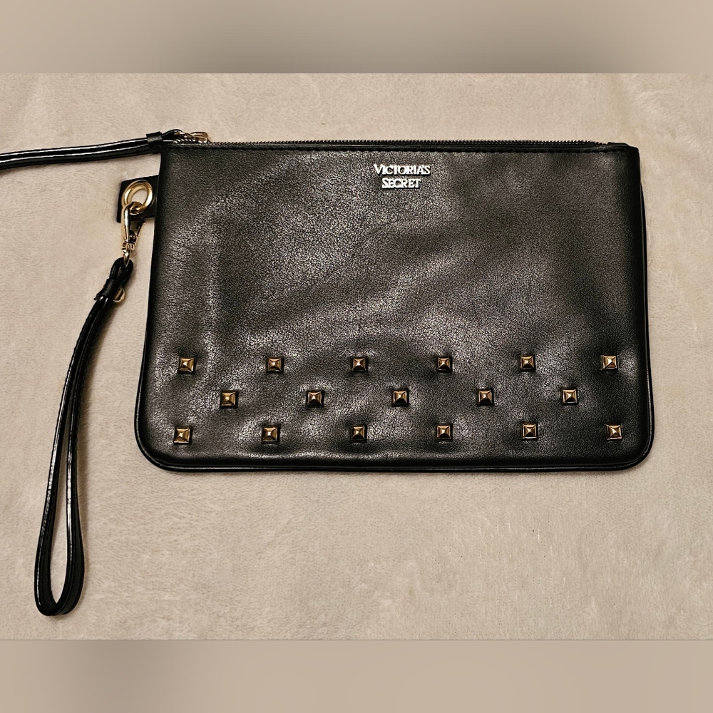 Victoria's Secret Small Black Pouch Bag NWOT 8.5in × 5.5in